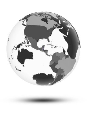 Belize bayrağı ile gölge beyaz arka plan üzerinde izole küre ile. 3D çizim.