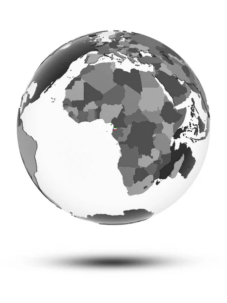 Екваторіальна Гвінея Прапором Всьому Світу Тінню Ізольовані Білому Тлі Ілюстрація — стокове фото