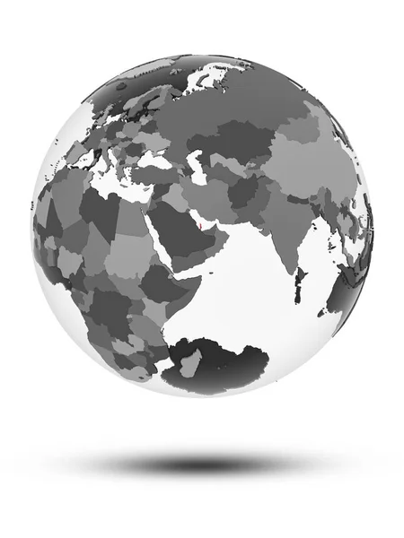 Катар Прапором Всьому Світу Тінню Ізольовані Білому Тлі Ілюстрація — стокове фото
