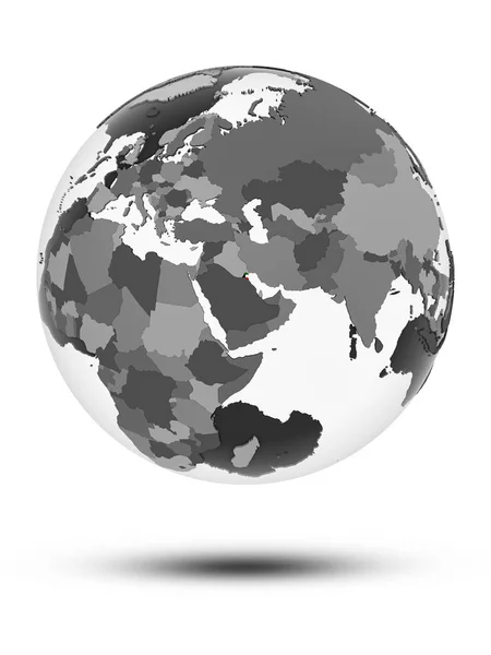 Kuwait Flag Globe Shadow Isolated White Background Illustration — Stock Photo, Image
