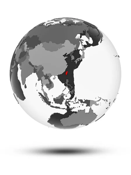 Taiwan Flag Globe Shadow Isolated White Background Illustration — Stock Photo, Image