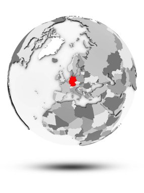 Beyaz arka plan üzerinde izole gölge ile basit gri küre Almanya'ya. 3D çizim.