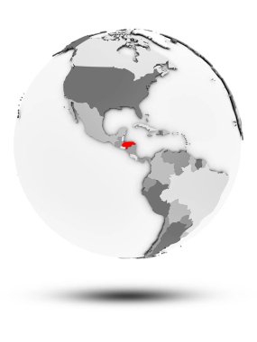 Honduras basit Gri Globe izole beyaz zemin üzerine gölge ile. 3D çizim.