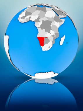 Namibya yüzeyinde yansıtan dünya üzerinde. 3D çizim.