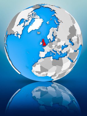 Amerika Birleşik Devletleri Dünya yüzeyinde yansıtan üzerinde. 3D çizim.