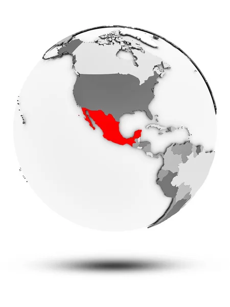Мексика Простий Сірий Земної Кулі Тінню Ізольовані Білому Тлі Ілюстрація — стокове фото