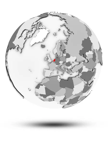 Netherlands Simple Gray Globe Shadow Isolated White Background Illustration — Stock Photo, Image