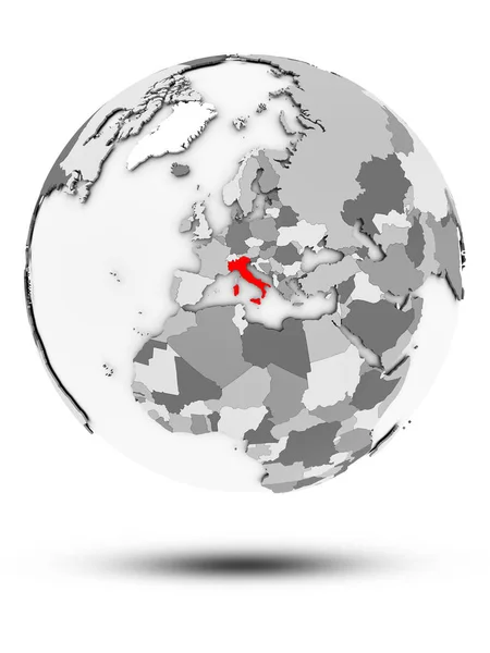Egyszerű Szürke Világ Árnyék Elszigetelt Fehér Background Olaszország Illusztráció — Stock Fotó