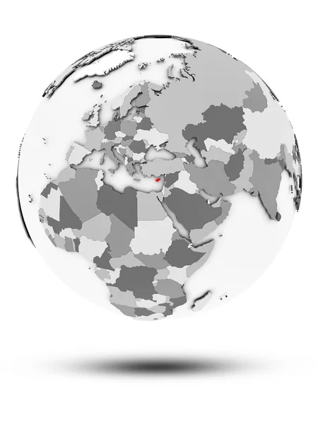 Cyprus Simple Gray Globe Shadow Isolated White Background Illustration — Stock Photo, Image