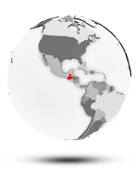 Guatemala Simple Gray Globe Shadow Isolated White Background Illustration — Stock Photo, Image