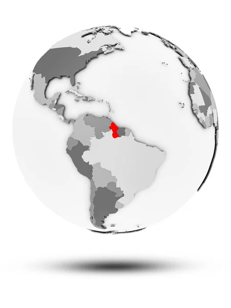 Guyanai Egyszerű Szürke Világ Elszigetelt Fehér Background Árnyéka Illusztráció — Stock Fotó