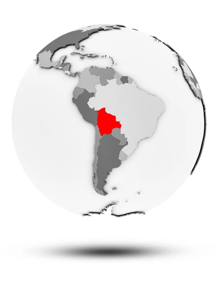 Bolivia Simple Gray Globe Shadow Isolated White Background Illustration — Stock Photo, Image