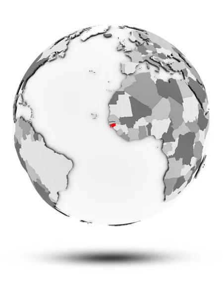 Guinea Bissau Simple Gray Globe Shadow Isolated White Background Illustration — Stock Photo, Image