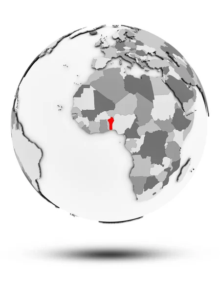 Benin Simple Gray Globe Shadow Isolated White Background Illustration — Stock Photo, Image