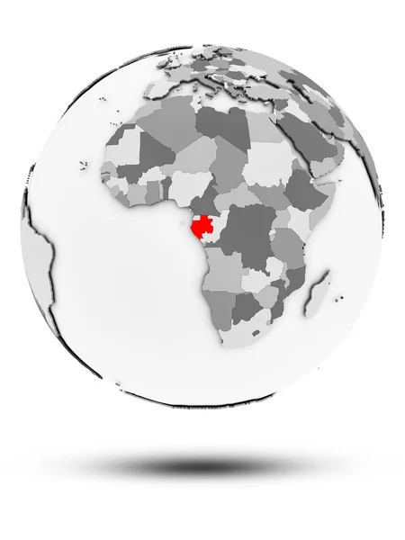 Gabon Sur Simple Globe Gris Avec Ombre Isolée Sur Fond — Photo