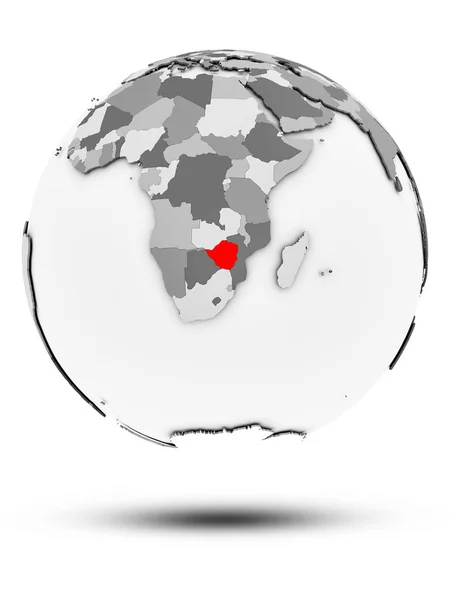 白い背景で隔離の影と単純な灰色の地球アイコンのジンバブエ イラストレーション — ストック写真