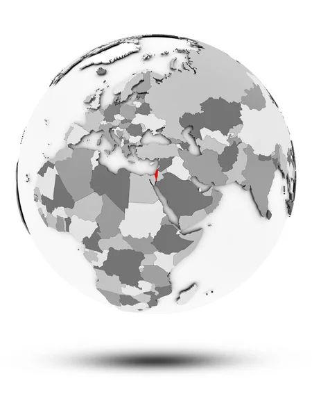 Israel Simple Gray Globe Shadow Isolated White Background Illustration — Stock Photo, Image