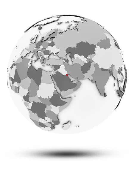 Kuwait Simple Gray Globe Shadow Isolated White Background Illustration — Stock Photo, Image