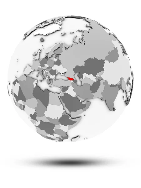 Грузія Простий Сірий Земної Кулі Тінню Ізольовані Білому Тлі Ілюстрація — стокове фото