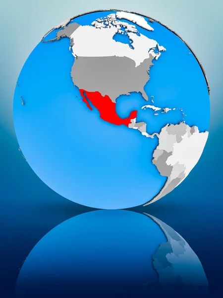 Mexico Globe Reflection Surface Ilustrasi — Stok Foto