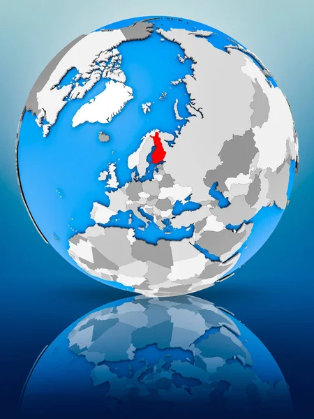 Finland Globe Reflecting Surface Illustration — Stock Photo, Image