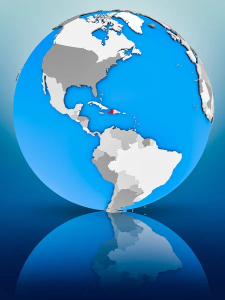 Haiti Globe Reflecting Surface Illustration — Stock Photo, Image