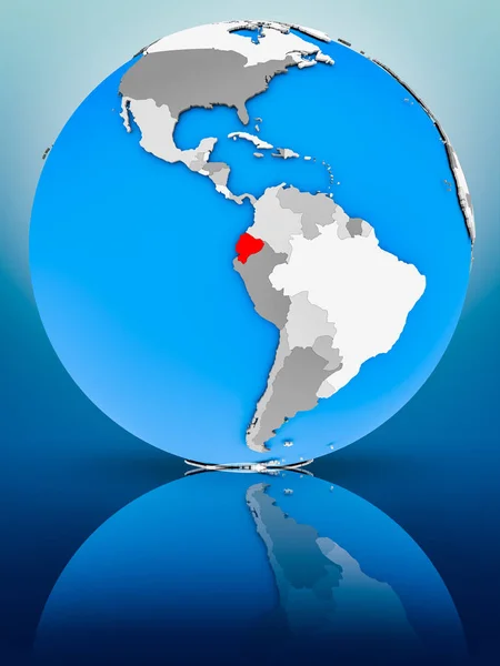 Ecuador Globe Reflektera Över Ytan Illustration — Stockfoto