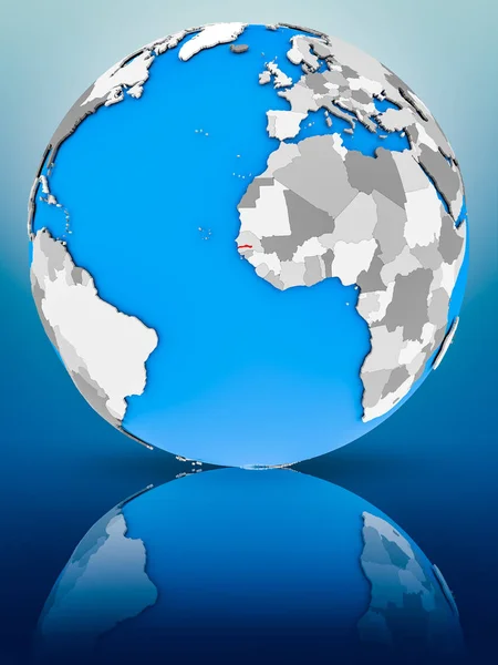 Gambia Globe Reflektera Över Ytan Illustration — Stockfoto