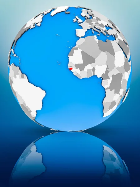 Guinea Bissau Globe Reflecting Surface Illustration — Stock Photo, Image