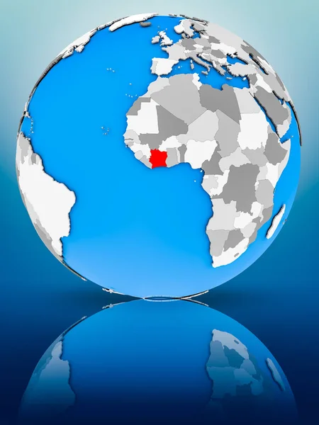 Ivory Coast Globe Reflecting Surface Illustration — Stock Photo, Image