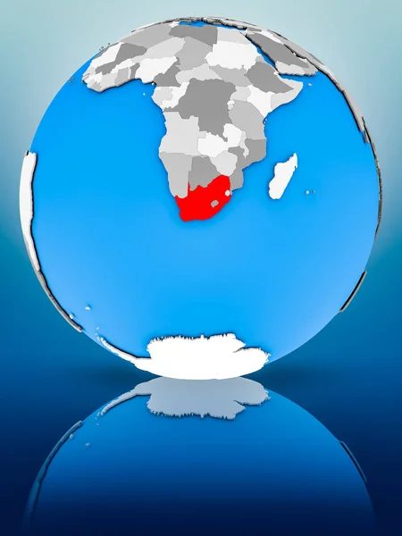 Sydafrika Globe Reflektera Över Ytan Illustration — Stockfoto