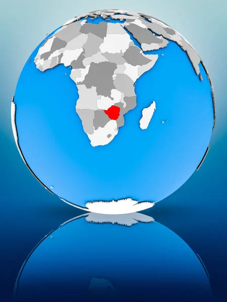 Zimbabwe Globe Reflektera Över Ytan Illustration — Stockfoto