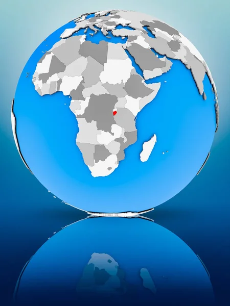 Burundi Globe Reflecting Surface Illustration — Stock Photo, Image