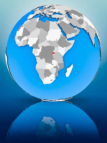 卢旺达在地球表面反射 — 图库照片
