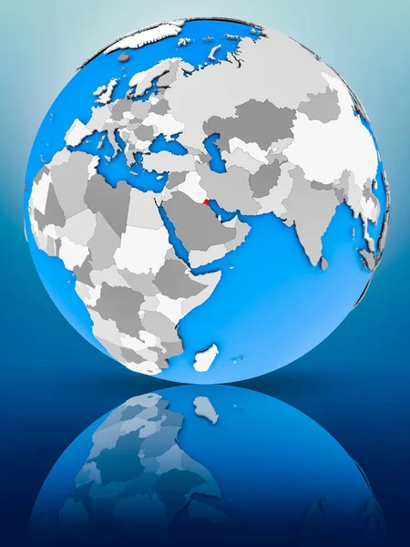 Kuwait Globe Reflecting Surface Illustration — Stock Photo, Image