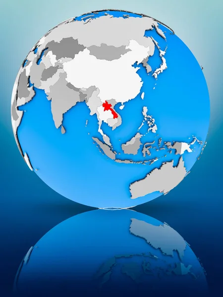老挝在地球表面反射 — 图库照片