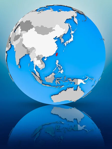 Taiwan Globe Reflecting Surface Illustration — Stock Photo, Image