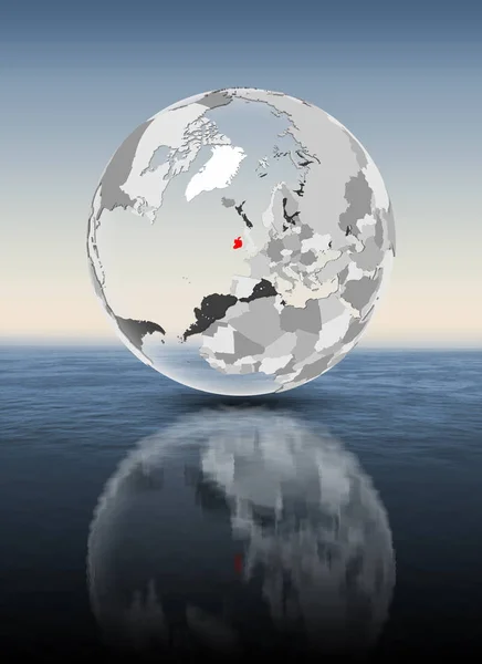 ไอร แลนด แดงบนโลกโปร งแสงลอยอย เหน ปแบบ — ภาพถ่ายสต็อก