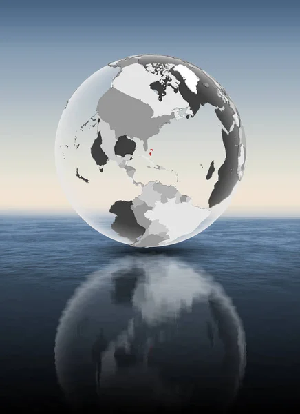 巴哈马在红色在透明地球漂浮在水之上 — 图库照片