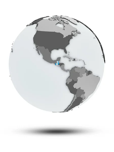 Gwatemali Flagą Świecie Cienia Białym Tle Ilustracja — Zdjęcie stockowe