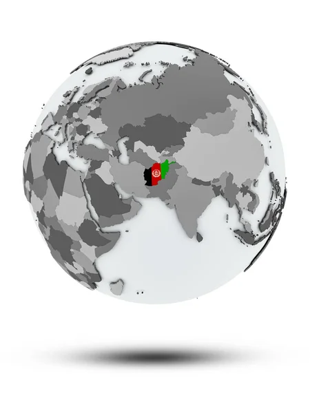 白い背景で隔離の影で 世界のフラグとアフガニスタン イラストレーション — ストック写真