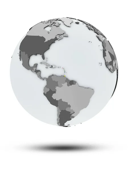 Karibien Med Flagga Globen Med Skugga Isolerad Vit Bakgrund Illustration — Stockfoto