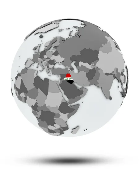 Ірак Прапором Всьому Світу Тінню Ізольовані Білому Тлі Ілюстрація — стокове фото