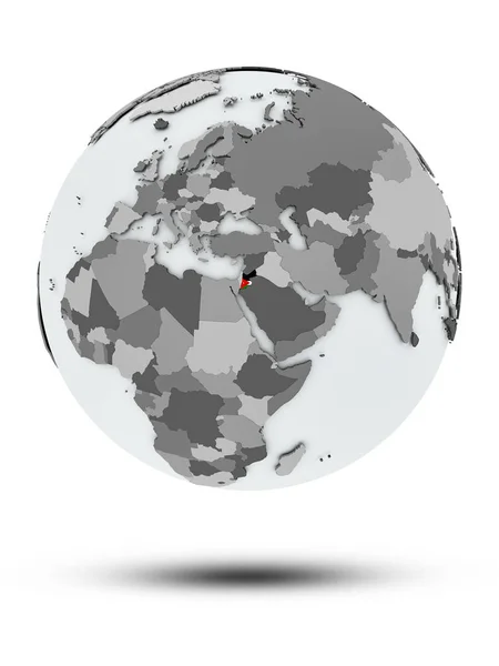 Jordan Flag Globe Shadow Isolated White Background Illustration — Stock Photo, Image