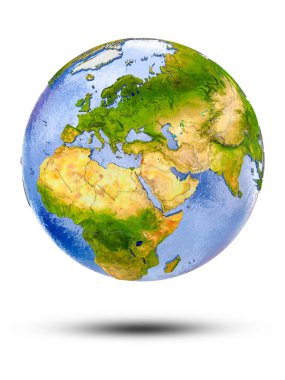 Lübnan Globe izole beyaz zemin üzerine gölge ile. 3D çizim.