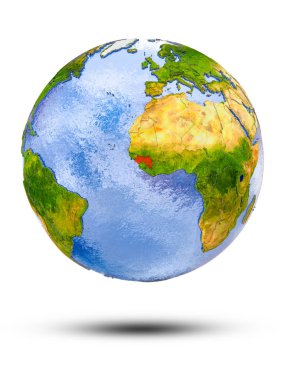 Gine Globe izole beyaz zemin üzerine gölge ile. 3D çizim.