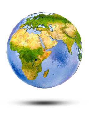 Cibuti Globe izole beyaz zemin üzerine gölge ile. 3D çizim.