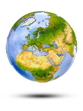 Bulgaristan Globe izole beyaz zemin üzerine gölge ile. 3D çizim.