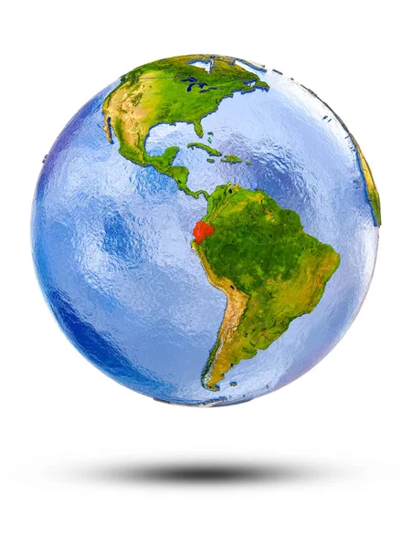 Ecuador Globe Shadow Isolated White Background Illustration — Stock Photo, Image