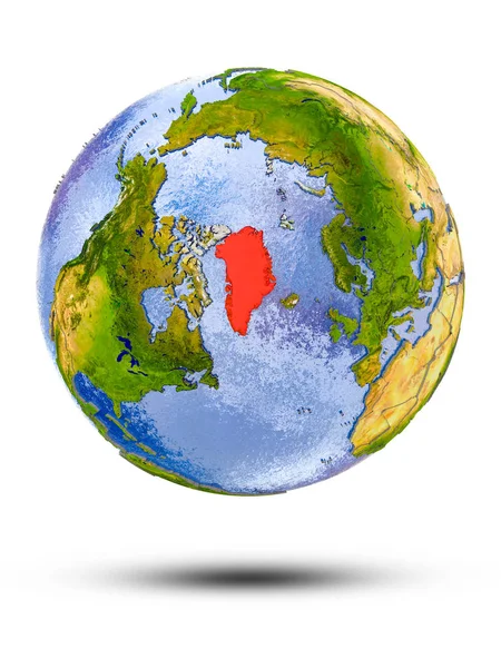 Ґренландія Всьому Світу Тінню Ізольовані Білому Тлі Ілюстрація — стокове фото